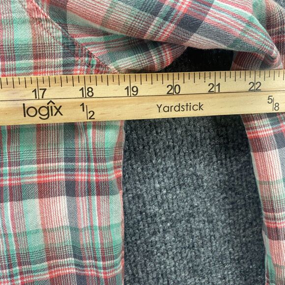 prAna Shirt Womens M Plaid Tunic Long Sleeve Casual Outdoor Peasant‎ Boho Grunge - Picture 9 of 10